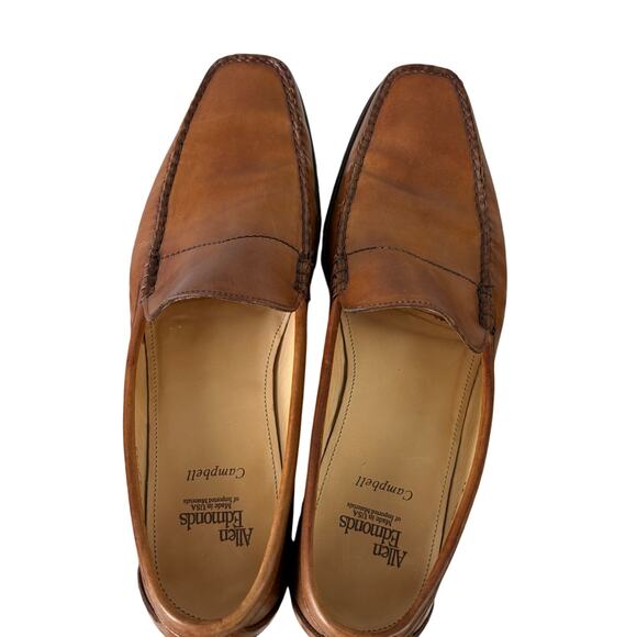 Allen Edmonds CAMPBELL Mens Brown Leather Loafers Size 12 B Dress Shoes Tan - Picture 3 of 8